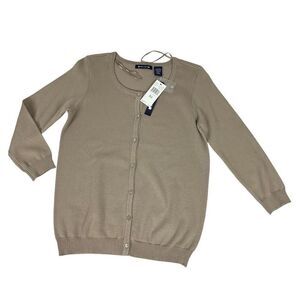 Architect Cobblestone Button Front Cardigan 3/4 Sleeves XL